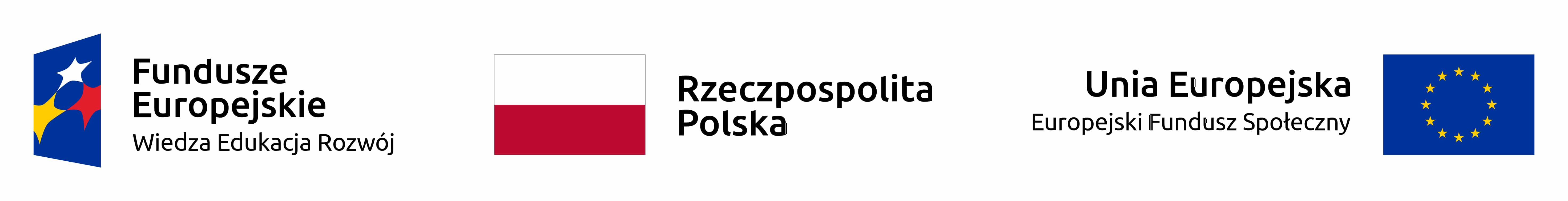 Logotypy Unii Europejskiej i flaga Polski